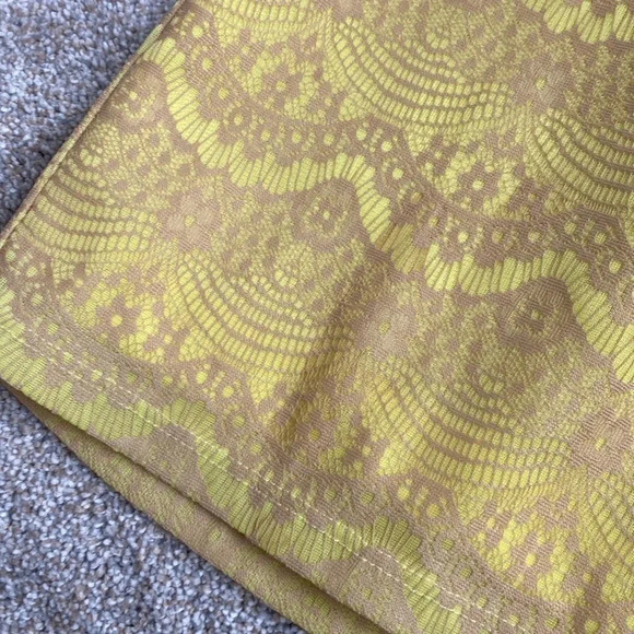 Anthropologie Eighty Sixty Sleeveless Lace Yellow Beige Fit Flare Mini Dress S - Picture 4 of 9